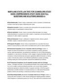 MARYLAND STATE LAW TEST FOR COUNSELORS STUDY GUIDE PRACTICE EXAMINATION 2026 QUESTIONS WITH ANSWERS GRADED A&plus;