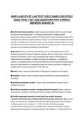 MARYLAND STATE LAW TEST FOR COUNSELORS STUDY GUIDE FINAL TEST 2026 QUESTIONS WITH CORRECT ANSWERS GRADED A&plus;