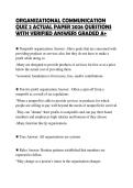 ORGANIZATIONAL COMMUNICATION QUIZ 2 ACTUAL PAPER 2026 QUESTIONS WITH VERIFIED ANSWERS GRADED A&plus;