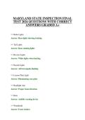MARYLAND STATE INSPECTION FINAL TEST 2026 QUESTIONS WITH CORRECT ANSWERS GRADED A&plus;