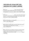 OSSF INSTALLER 2 EXAM SCRIPT 2026 QUESTIONS WITH CORRECT ANSWERS