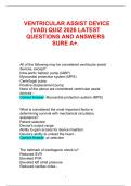 VENTRICULAR ASSIST DEVICE &lpar;VAD&rpar; QUIZ 2026 LATEST QUESTIONS AND ANSWERS SURE A&plus;&period;