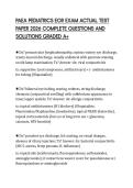 PAEA PEDIATRICS EOR EXAM ACTUAL TEST PAPER 2026 COMPLETE QUESTIONS AND SOLUTIONS GRADED A