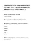 PAEA PEDIATRICS EOR EXAM COMPREHENSIVE TEST PAPER 2026 COMPLETE QUESTIONS AND ANSWERS EXPERT VERIFIED GRADED A&plus;