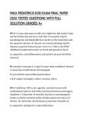 PAEA PEDIATRICS EOR EXAM FINAL PAPER 2026 TESTED QUESTIONS WITH FULL SOLUTION GRADED A&plus;
