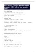 CPN exam - Practice questions with answers 100&percnt; solved and updated 2026