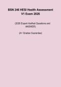 BSN 246 HESI Health Assessment V1 Exam 2026 Nightingale College &ndash; Questions&comma; Answers and Study Guide PDF