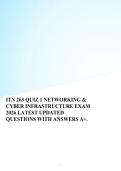 ITN 263 QUIZ1NETWORKING& CYBERINFRASTRUCTUREEXAM 2026 LATESTUPDATED QUESTIONSWITHANSWERSA&plus;&period;