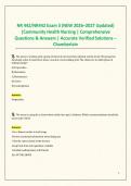 NR 442&sol;NR442 Exam 3 &lpar;NEW 2026&ndash;2027 Updated&rpar; &vert;Community Health Nursing &vert; Comprehensive Questions & Answers &vert; Accurate Verified Solutions &ndash; Chamberlain