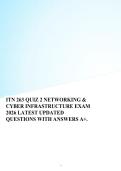 ITN 263 QUIZ2NETWORKING& CYBERINFRASTRUCTUREEXAM 2026 LATESTUPDATED QUESTIONSWITHANSWERSA&plus;&period;