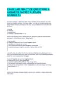 EXAM 1 ATI PRACTICE QUESTIONS & ANSWERS PASSED ALREADY GRADED A&plus;