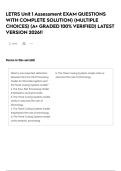 LETRS Unit 1 Assessment EXAM QUESTIONS WITH COMPLETE SOLUTION&rpar; &lpar;MULTIPLE CHOICES&rpar; &lpar;A&plus; GRADED 100&percnt; VERIFIED&rpar; LATEST VERSION 2026&excl;&excl;