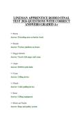 LINEMAN APPRENTICE RODEO COMPREHENSIVE STUDY GUIDE 2026 FULL QUESTIONS AND SOLUTIONS GRADED A&plus;