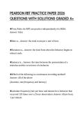 PEARSON RBT PRACTICE PAPER 2026 QUESTIONS WITH SOLUTIONS GRADED A&plus;