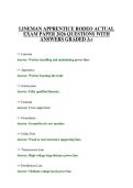 LINEMAN APPRENTICE RODEO ACTUAL EXAM PAPER 2026 QUESTIONS WITH ANSWERS GRADED A&plus;