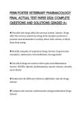 PENN FOSTER VETERINARY PHARMACOLOGY FINAL ACTUAL TEST PAPER 2026 COMPLETE QUESTIONS AND SOLUTIONS GRADED A