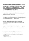 PENN FOSTER VETERINARY PHARMACOLOGY FINAL CERTIFICATION EVALUATION TEST 2026 FULL QUESTIONS AND CORRECT ANSWERS ALREADY PASSED GRADED A&plus;