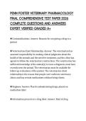 PENN FOSTER VETERINARY PHARMACOLOGY FINAL COMPREHENSIVE TEST PAPER 2026 COMPLETE QUESTIONS AND ANSWERS EXPERT VERIFIED GRADED A&plus;
