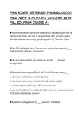 PENN FOSTER VETERINARY PHARMACOLOGY FINAL PAPER 2026 TESTED QUESTIONS WITH FULL SOLUTION GRADED A&plus;