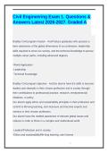 Civil Engineering Exam 1&period; Questions & Answers Latest 2026-2027&period; Graded A