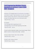 Civil Engineering Multiple Choice&period; Questions & Answers Latest 2026-2027&period; Graded A
