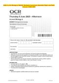 OCR A Level Biology A H420&sol;01 Biological processes Question Paper and Mark Scheme JUNE 2025