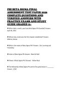 PHI BETA SIGMA FINAL ASSESSMENT TEST PAPER 2026 COMPLETE QUESTIONS AND VERIFIED ANSWERS WITH PRACTICE EXAMS AND STUDY GUIDE GRADED A&plus;