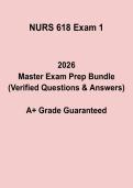 NURS 618 Exam 1 Study Guide &vert; Nursing Exam Prep 2026