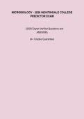 Microbiology Predictor Exam 2026 Nightingale College &ndash; Questions&comma; Answers and Study Guide PDF