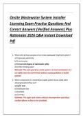 Onsite Wastewater System Installer  Licensing Exam Practice Questions And  Correct Answers &lpar;Verified Answers&rpar; Plus  Rationales 2026 Q&A Instant Download  Pdf 