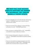 WGU D545 FINAL EXAM 2025&sol;2026 &vert; COMPLETE QUESTIONS AND ANSWERS WITH RATIONALES &vert; 100&percnt; VERIFIED&sol; GRADED A&plus;< RECENT UPDATE>