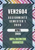 VEN2604 Assignment 2 Semester 1 2026 Memo &vert; Due Date 2026