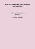 Nightingale Anatomy Newly Reviewed 2026 Final Exam &ndash; Questions&comma; Answers and Study Guide PDF