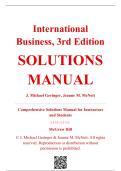 Solutions Manual &mdash; International Business&comma; 3rd Edition &mdash; J&period; Michael Geringer & Jeanne M&period; McNett