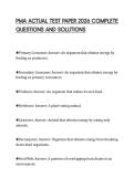 PMA ACTUAL TEST PAPER 2026 COMPLETE QUESTIONS AND SOLUTIONS