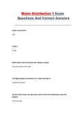 Water Distribution 1 Certification Exam &ndash; Practice Questions and Correct Answers Study Guide
