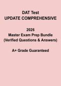 DAT Test 2026 Update &vert; Comprehensive Questions & Verified Answers