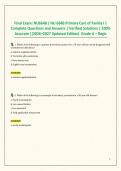 Final Exam&colon; NU664B &sol; NU 664B Primary Care of Family I &vert; Complete Questions and Answers &vert; Verified Solutions &vert; 100&percnt; Accurate &vert;&lpar;2026&ndash;2027 Updated Edition&rpar;  Grade A &ndash; Regis
