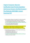 Virginia Compactor Operator  Certification Exam Practice Questions  And Correct Answers &lpar;Verified Answers&rpar;  Plus Rationale 2026 Q&A&vert; Instant  Download Pdf  