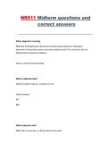 NR511 Midterm Exam &ndash; Practice Questions and Correct Answers Study Guide