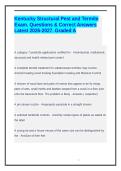 Kentucky Structural Pest and Termite Exam&period; Questions & Correct Answers Latest 2026-2027&period; Graded A