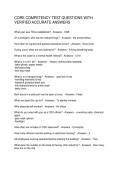 CORE COMPETENCY TEST QUESTIONS WITH VERIFIED ACCURATE ANSWERS