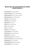 MBA EXIT PRACTICE EXAMINATION 2026 QUESTIONS WITH ANSWERS GRADED A&plus;