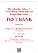 Test Bank &mdash; The Unfinished Nation&colon; A Concise History of the American People&comma; 10th Edition &mdash; Alan Brinkley