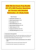HESI RN Exit Exam Prep Bundle &lpar;V1&ndash;V7&rpar;&colon; 600 Practice Questions per Version with Detailed Rationales &vert; A&plus; Study Guide