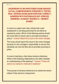 LEADERSHIP ATI RN PROCTORED EXAM 2026&sol;2027  ACTUAL COMPREHENSIVE FREQUENTLY TESTED  REAL VERIFIED EXAM QUESTIONS AND CORRECT  ANSWERS WITH RATIONALES&vert;100&percnt; VERIFIED  ANSWERS &vert; ALREADY GRADED A&plus; &sol; NEWEST  EXAM&excl;&excl;&excl;