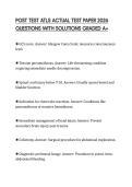 POST TEST ATLS ACTUAL TEST PAPER 2026 QUESTIONS WITH SOLUTIONS GRADED A&plus;