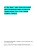 ATI Test&colon; Nurse's Touch&colon; Nursing informatics  and Technology Final Exam Questions And  Verified Answers &lpar;100&percnt; correct verified  solutions&rpar; Graded A&plus;