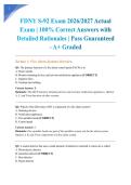 FDNY S-92 Exam 2026&sol;2027 Actual Exam &vert; 100&percnt; Correct Answers with Detailed Rationales &vert; Pass Guaranteed - A&plus; Graded