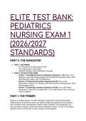 Elite Pediatrics Nursing Test Bank&colon; 2026&sol;2027 Clinical Standards&comma; AAP&comma; PALS&comma; & Next-Gen Clinical Judgment